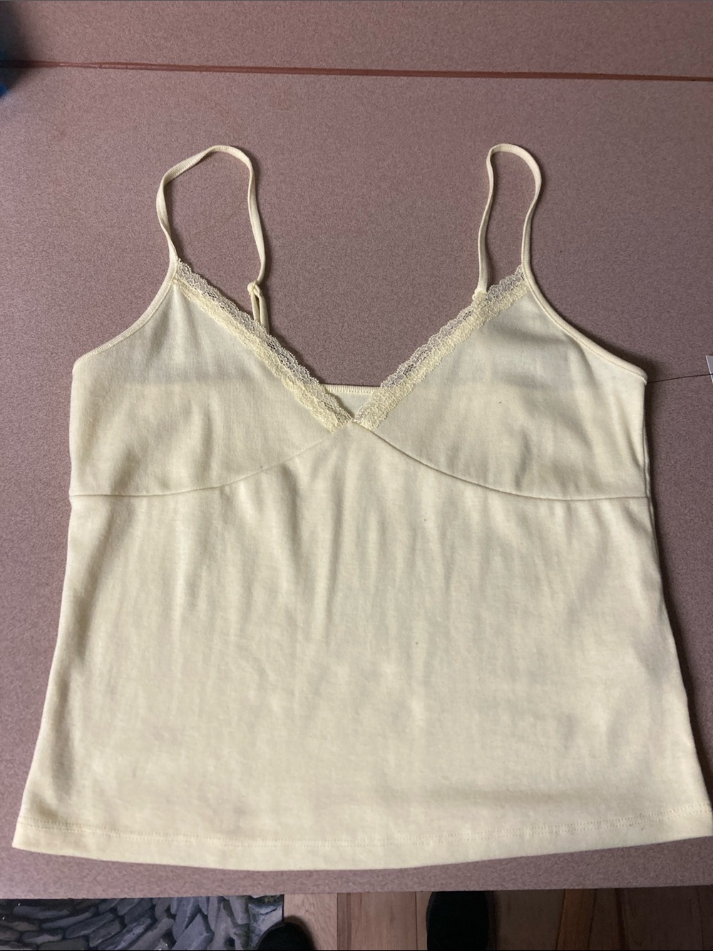 No Boundaries yellowLace-Trim Camisole
